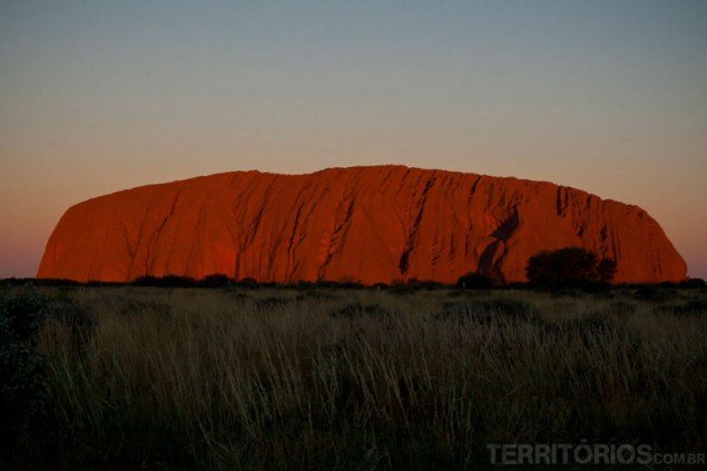 Famous sunset in Uluru