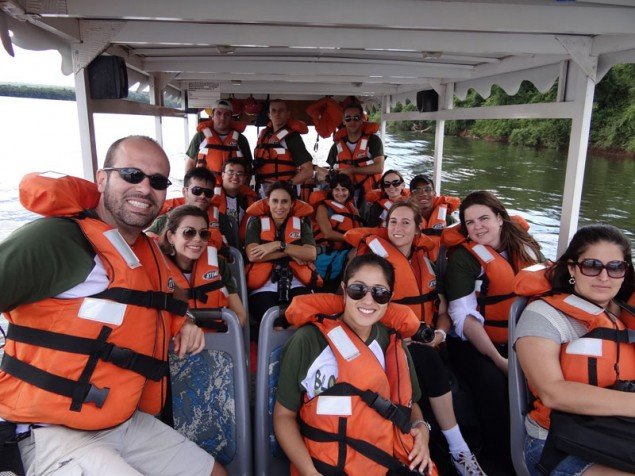 Bloggers at Iguassu River